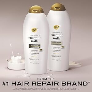 Repair damaged hair with OGX coconut milk shampoo and conditioner